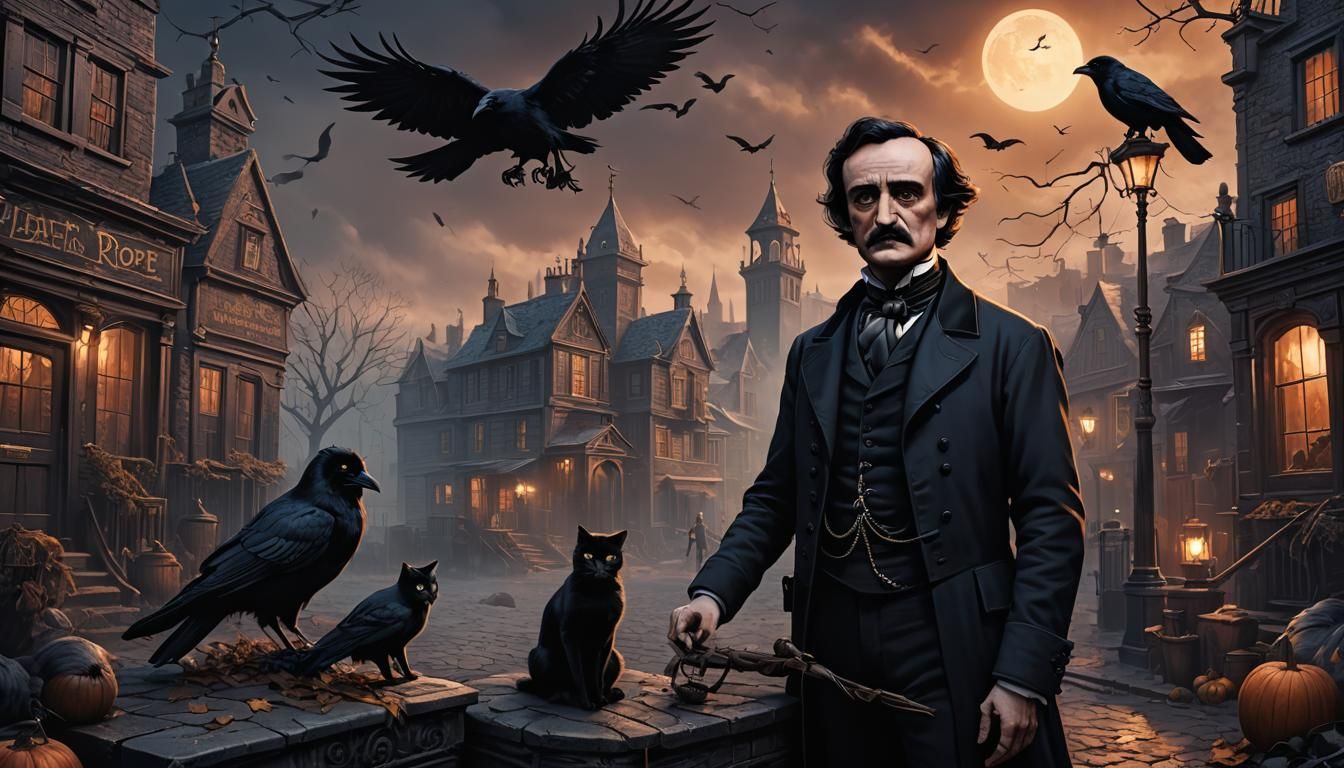 Dark Caricature of Edgar Allan Poe