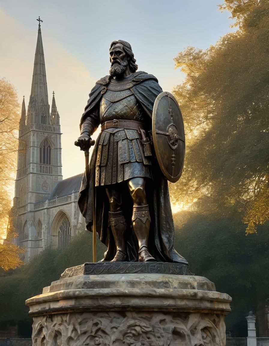 Heroic Bronze Statue in Impressionist Style