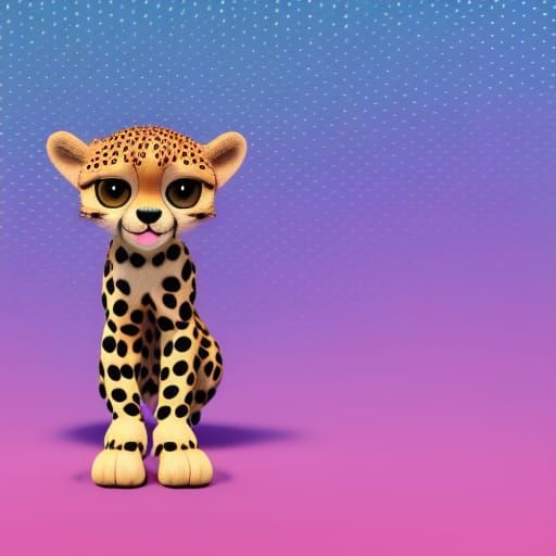 Cute Cheetah in Socks: Pixar-Style 3D Art