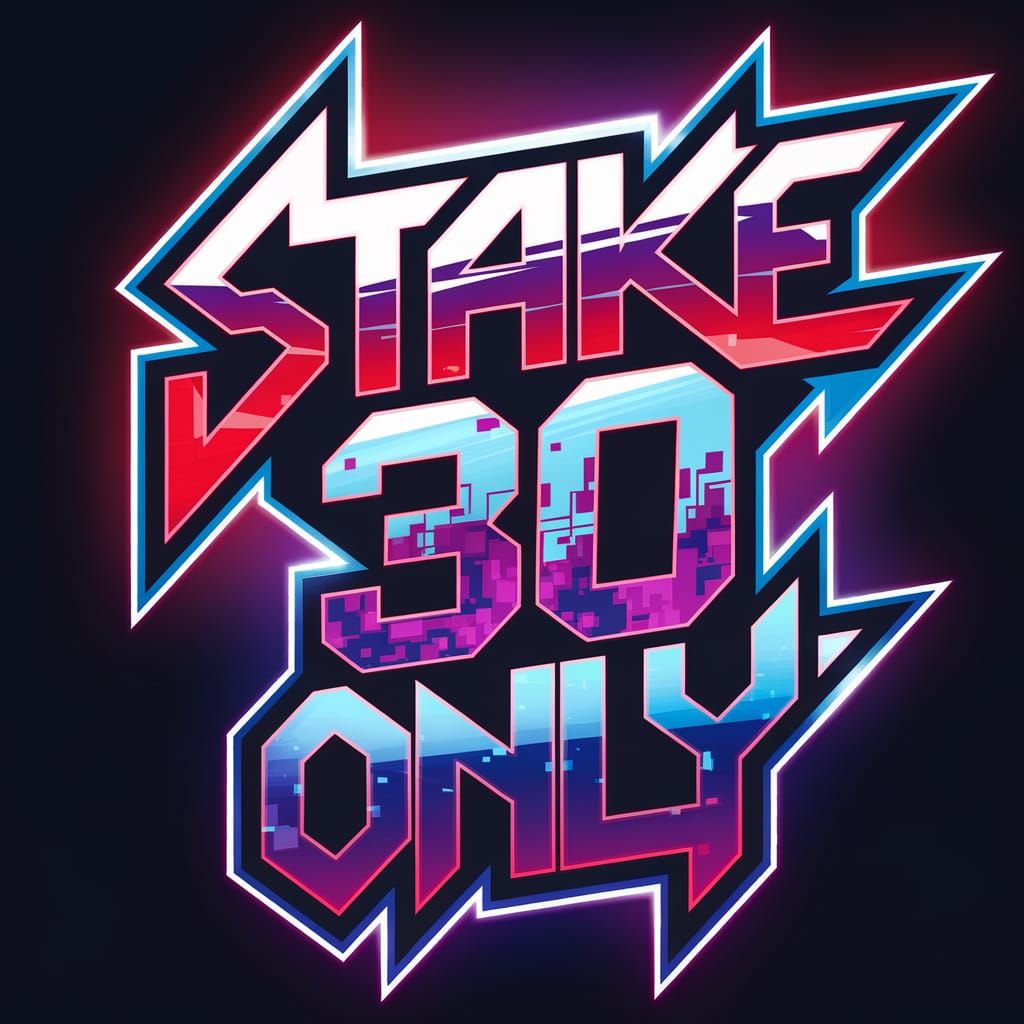 Vibrant Pixel Art Gaming Logo: STAKE 30 ONLY