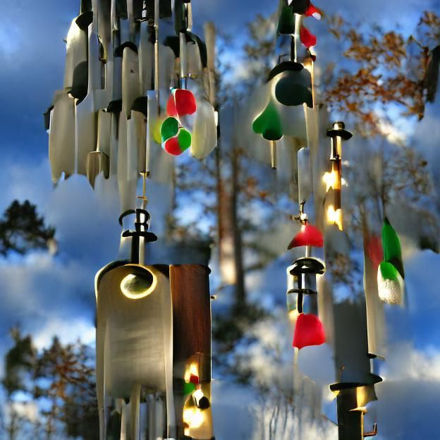 Wind Chimes and Christmas Lights