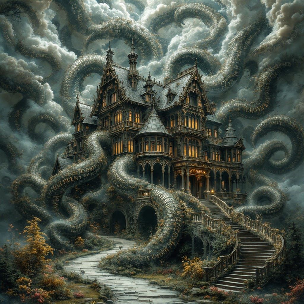 Ethereal Mansion of Dark Whispers