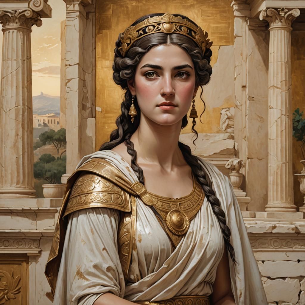Greek Queen Portrait in Classical Realism