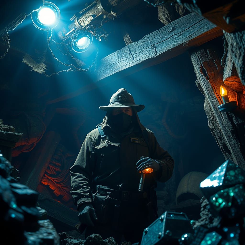 Mysterious Miner in a Secret Gem Mine