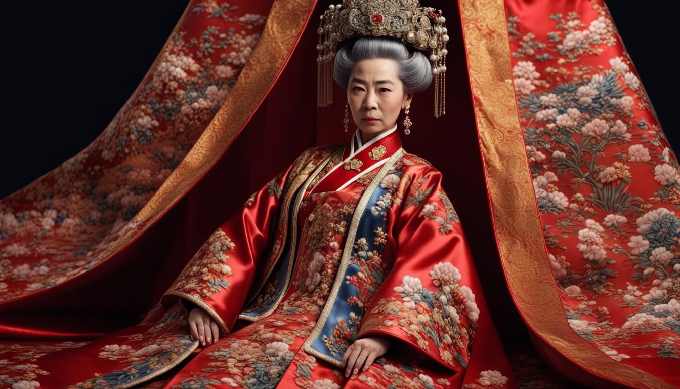 Empress Dowager Mu Portrait in Traditional Attire