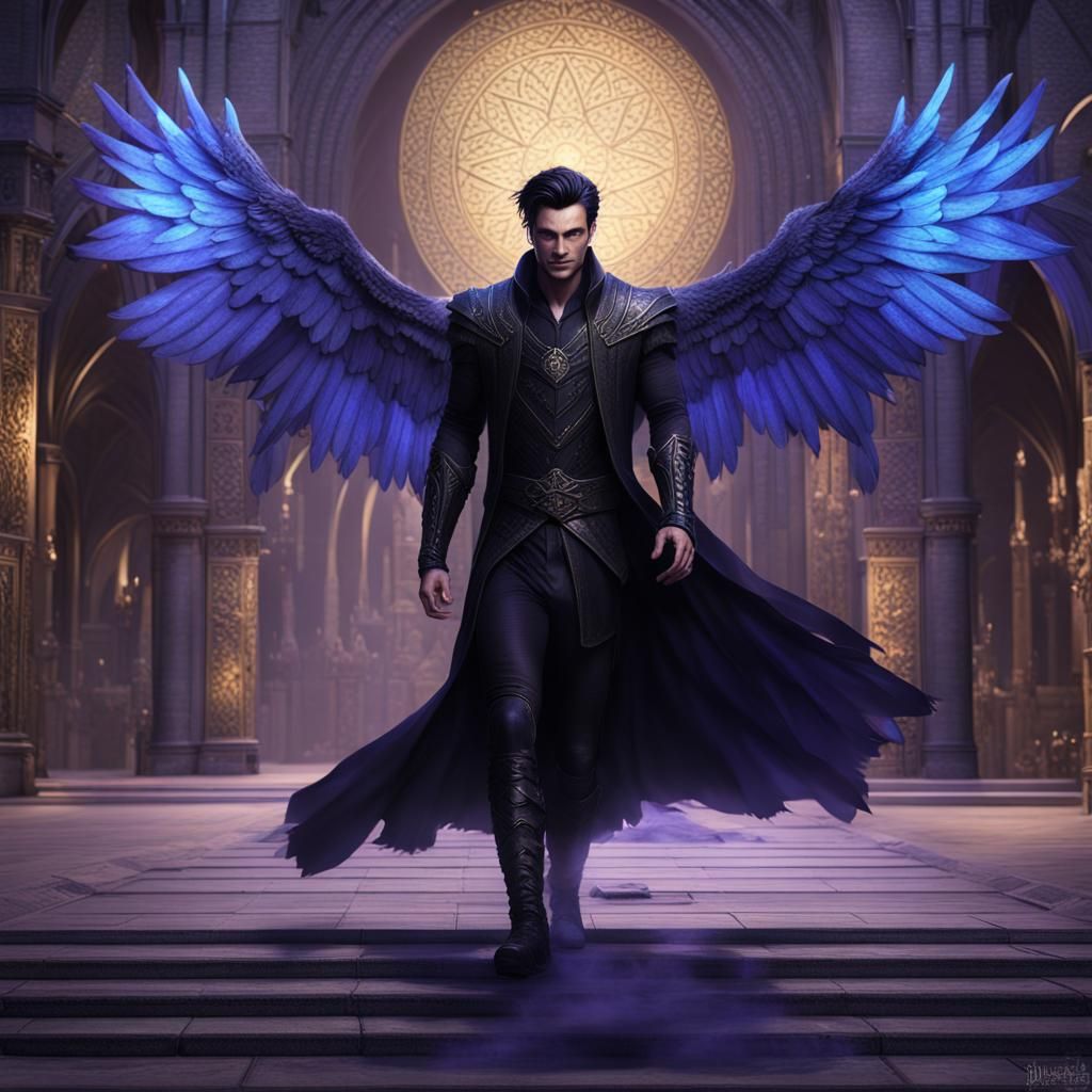 Fantasy Fairy Lord with Bat Wings in Detailed Art