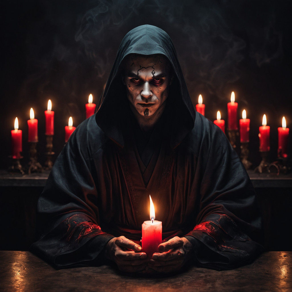 Xaphan the Sorcerer in Dark Robes Ignites Black Magic