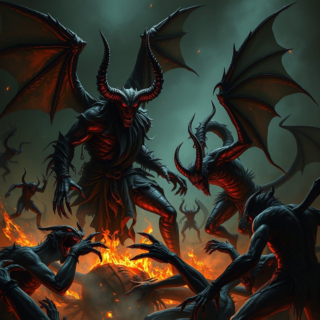 Lucifer Engages Horrific Battle with Lesser Devils in Dark,...