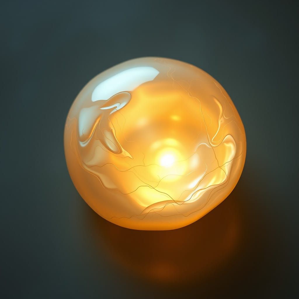 Luminous Pearl in Warm Golden Hue
