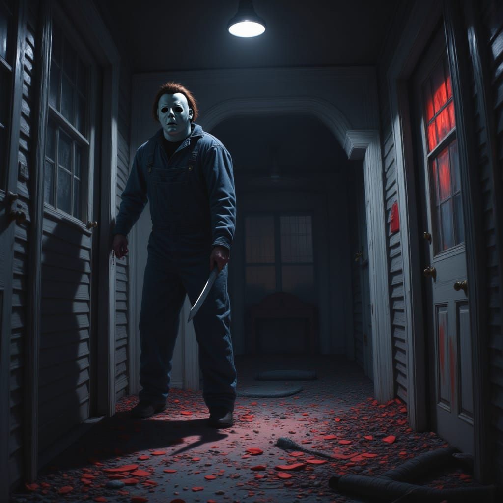 <lora:The  Halloween Shape:1.0>Michael Meyers