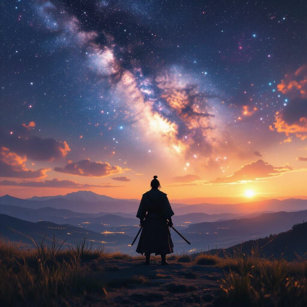 Ronin Gazing into the Cosmos, Hyperrealistic