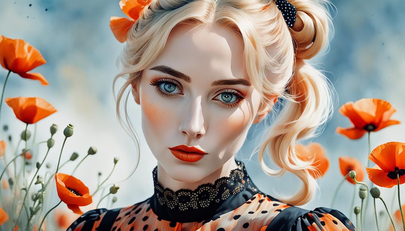 Aquarelle Portrait of a Woman in Sergio Toppi Style