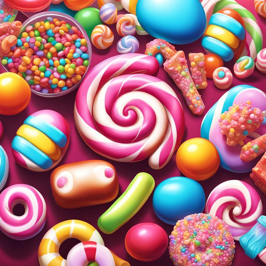 Colorful Candyland Art in Candy Style