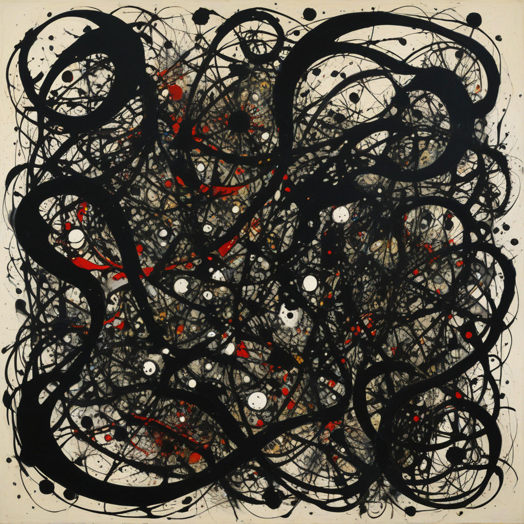 Dark Surrealist Art Inspired by Pollock