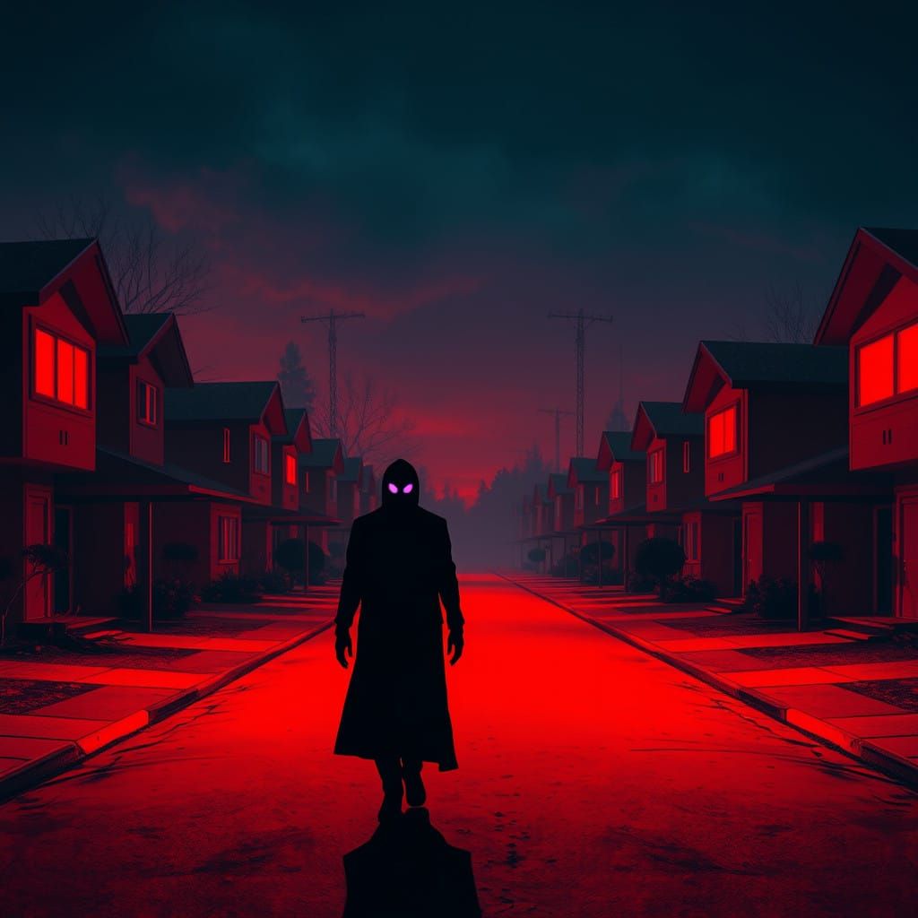 Eerie, Crimson Street in Mid Century Modern Homes