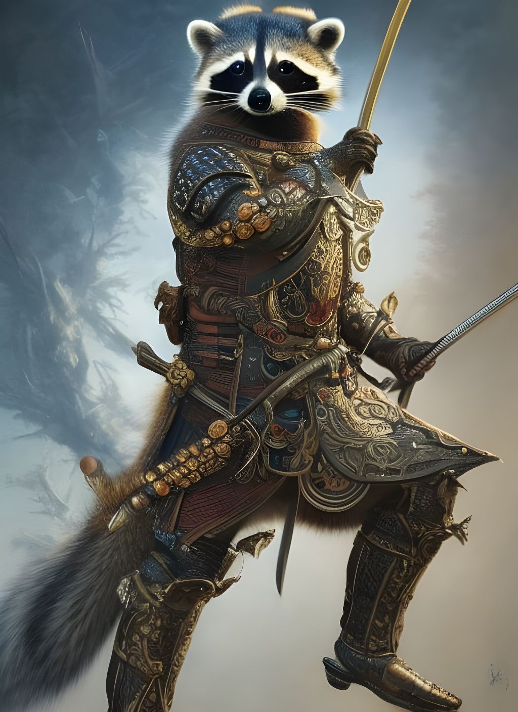 Raccoon Swordsman