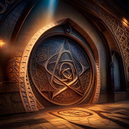 Wiccan Pentacle and Rede in Dark Fantasy Art