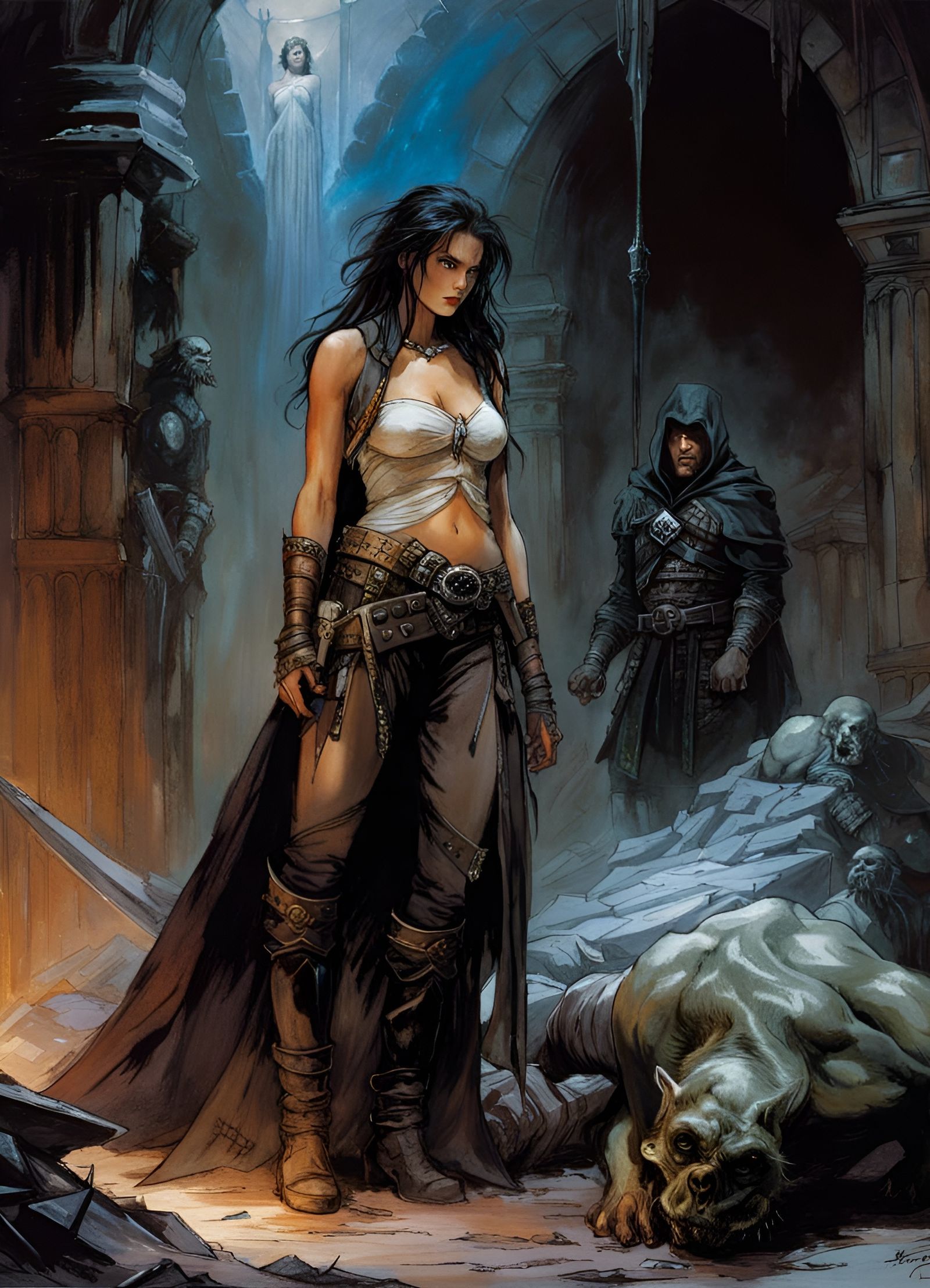 Adventurer's Victory in Dark Fantasy Dungeon