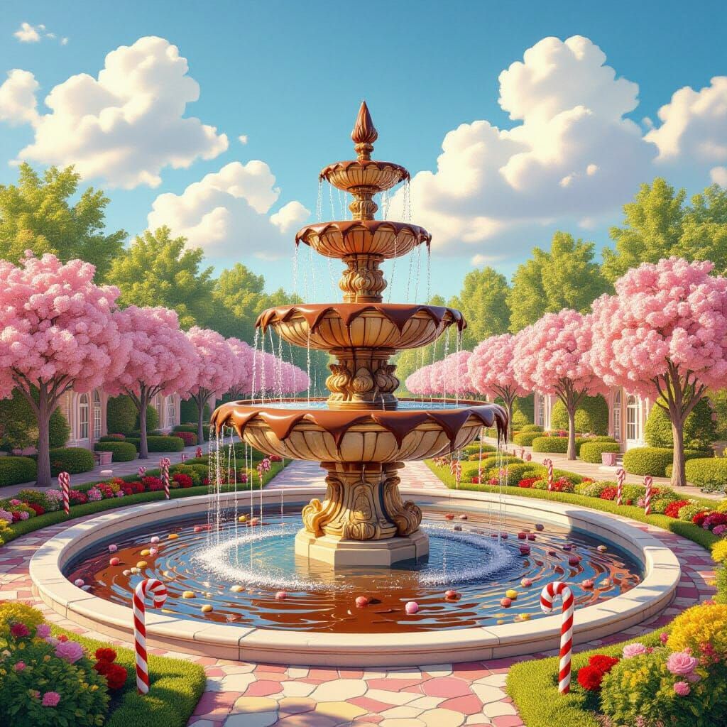 Candy Garden with Chocolate Fountain