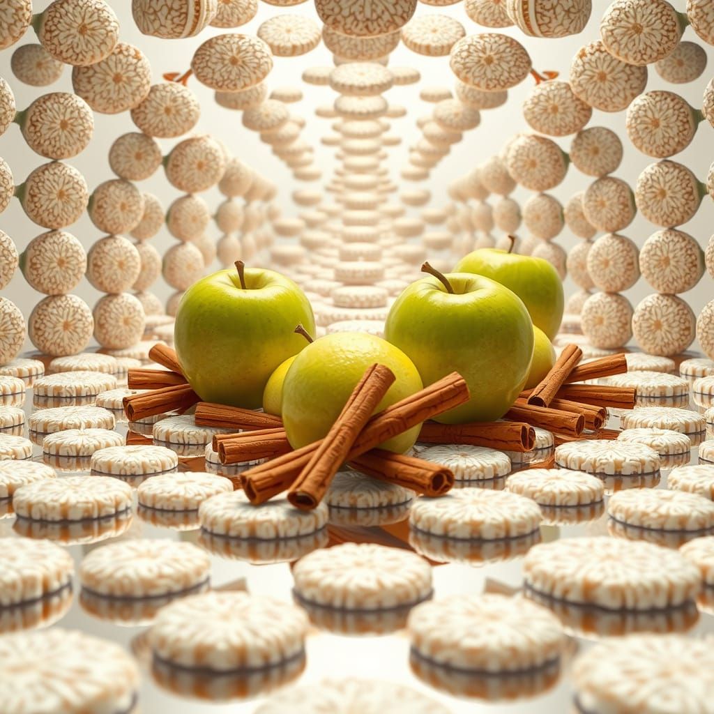 Infinite Mirror with Rice Cakes, Apples & Cinnamon