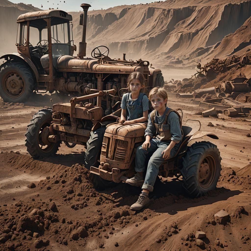 Children in Wasteland, Detailed Matte Painting