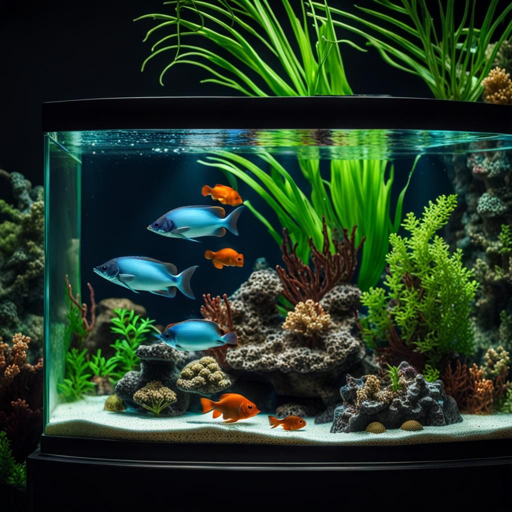 Hyperrealistic Tropica Aquarium with Jewelry