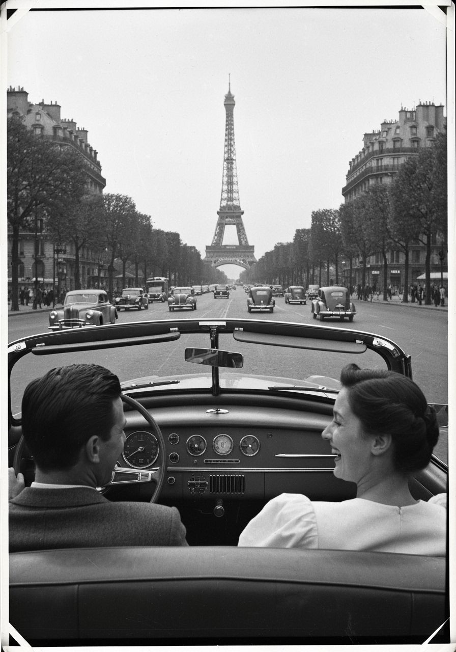 Vintage 1950s Paris Convertible Photo