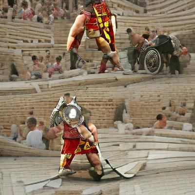 Fierce Roman Gladiator Ready for Battle