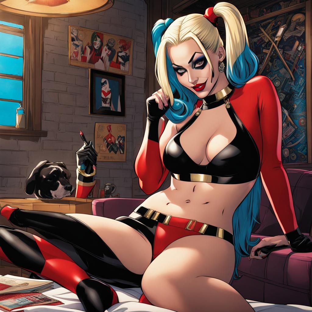Comic Book Style Woman in Bikini