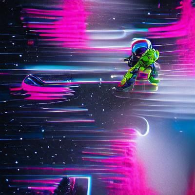 Neon Astronaut in 8K Resolution