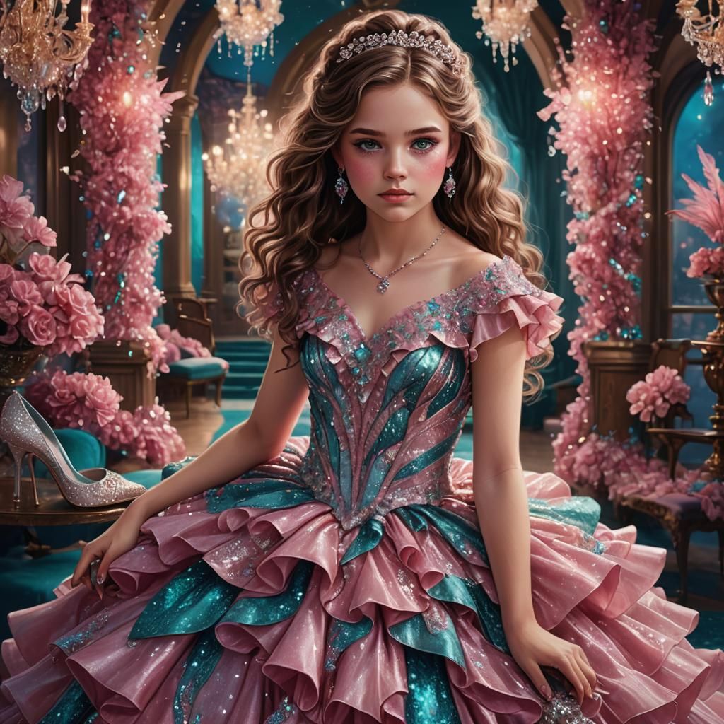 Girl in Pink Gown: Fantasy Concept Art