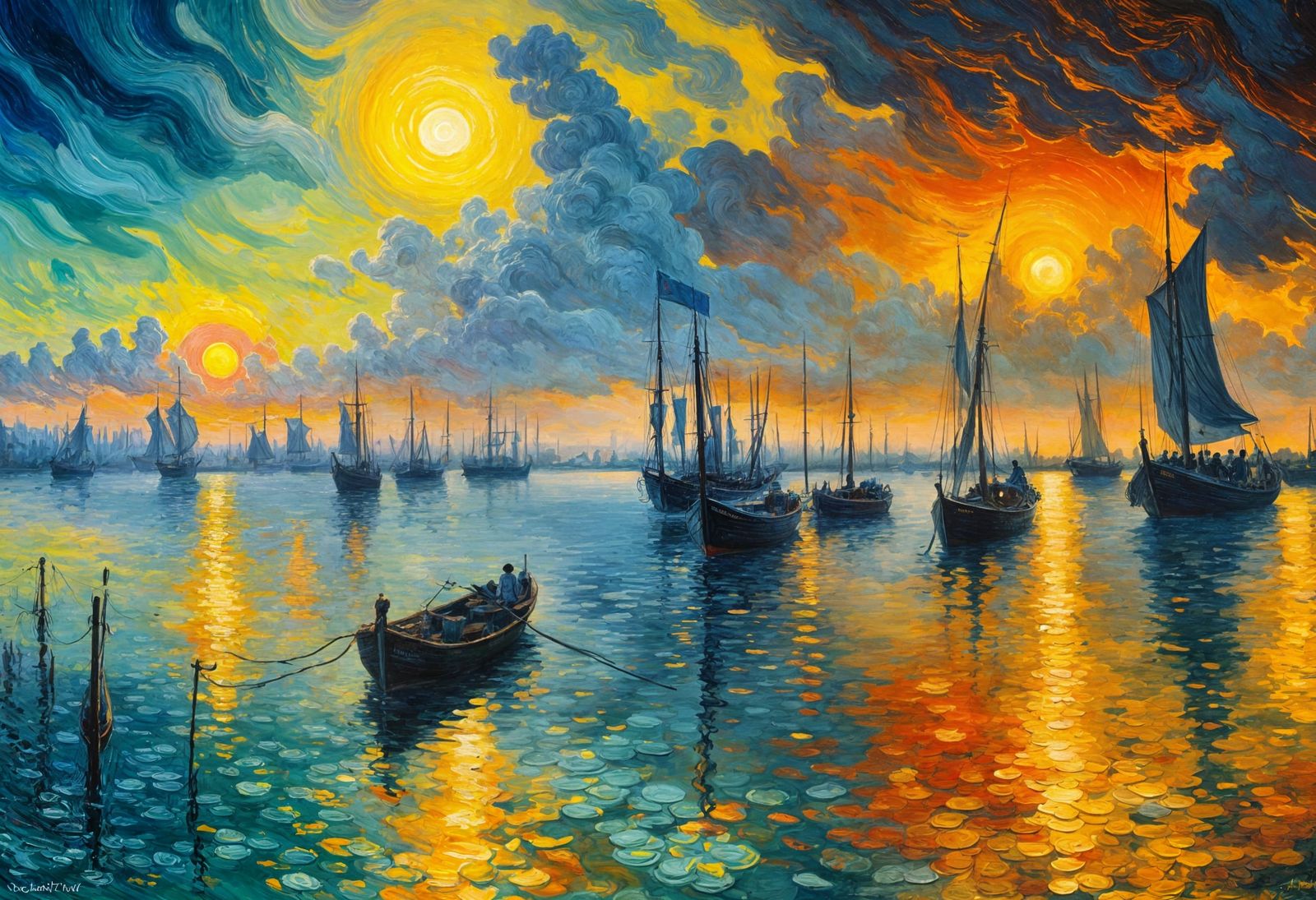 Awe-Inspiring Landscape in Post-Impressionist Style