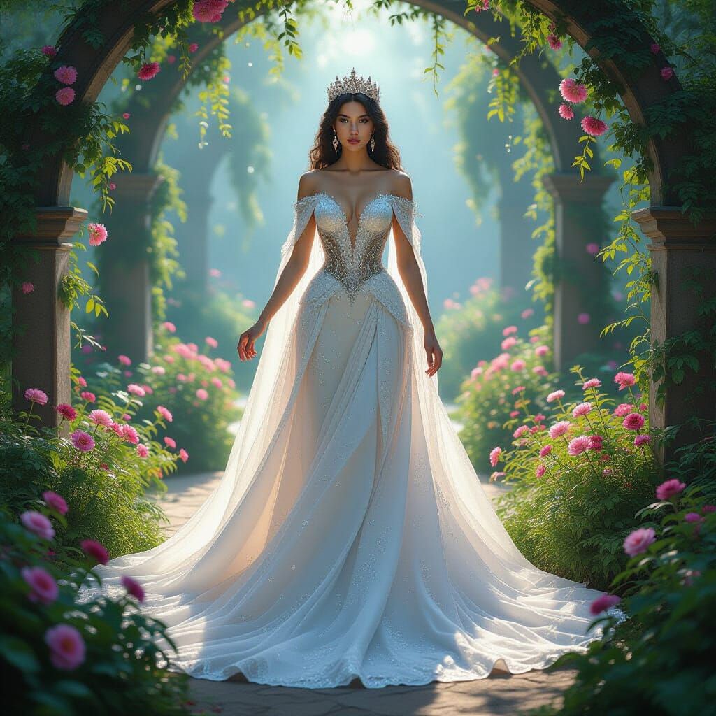 Mystical Queen in Enchanted Garden Portrait