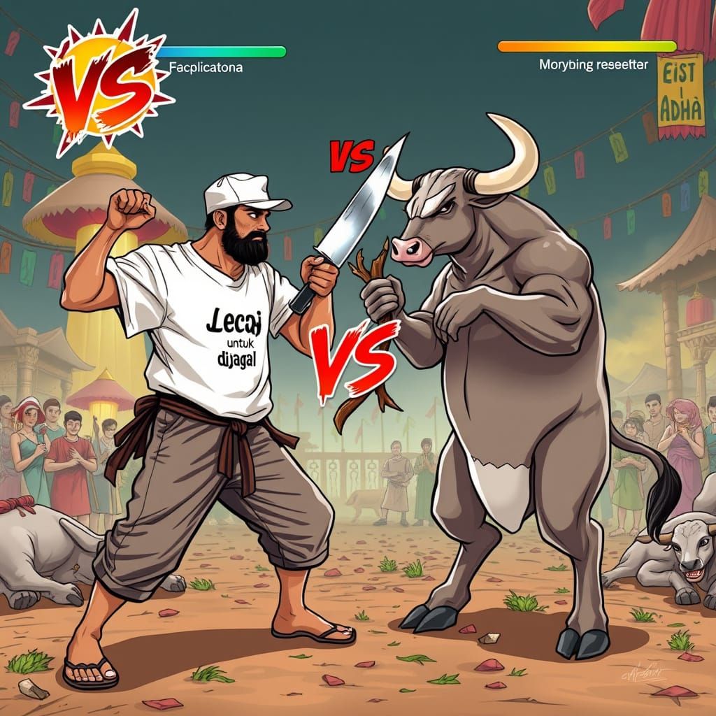 Butcher vs. Cow: Eid al-Adha Fighting Game Parody