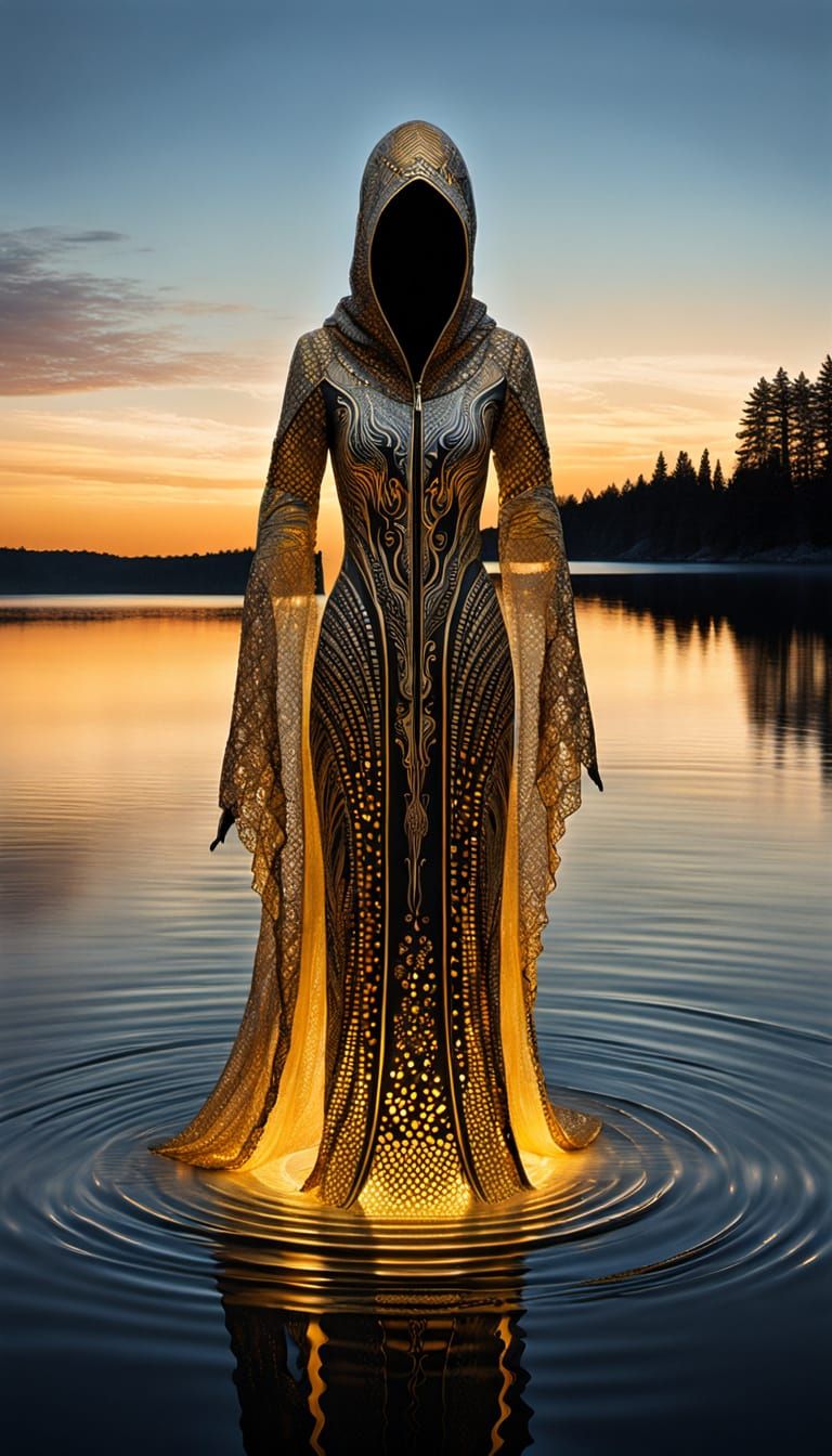 Golden Goddess Emerge from the Luminous Lake