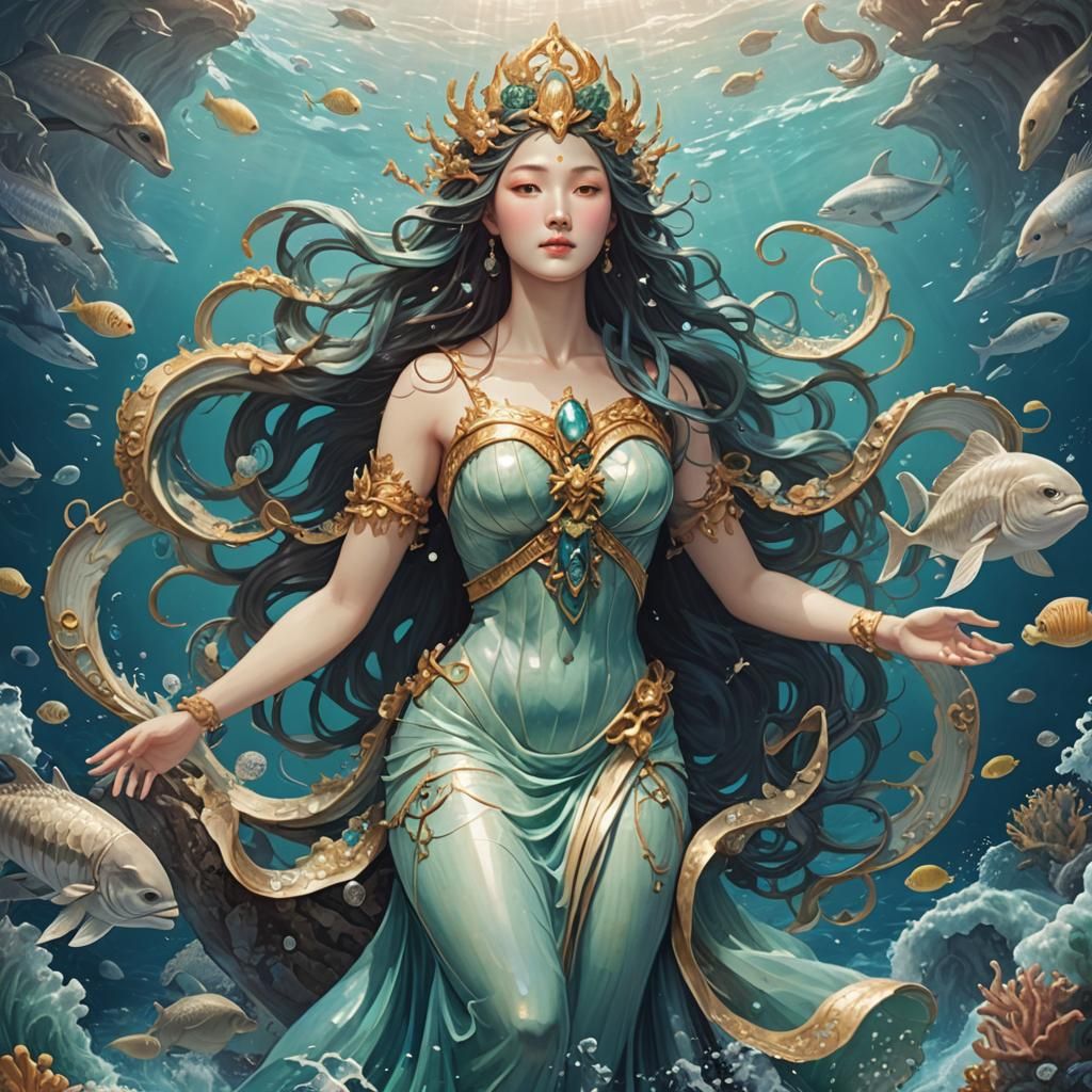 AI Interpretation of Sea Goddess