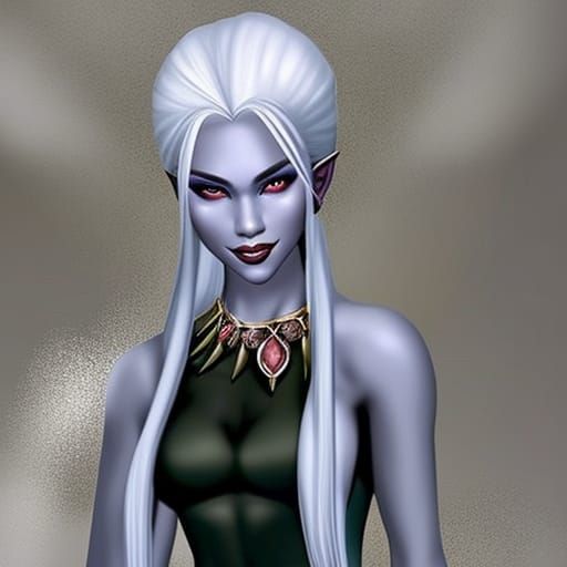 Ethereal Drow Beauty in Hyperrealistic Style