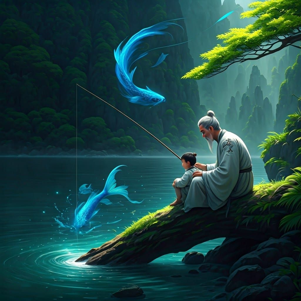 Wisdom ( fishing with grandpa)