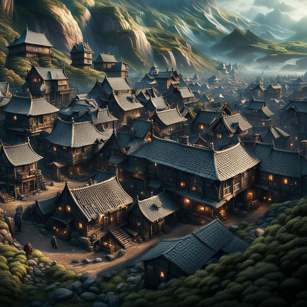 Epic Paradox Village Digital Matte Painting