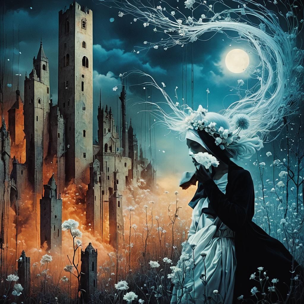 Ethereal Fairy in Surrealist Infrared Dreamscape