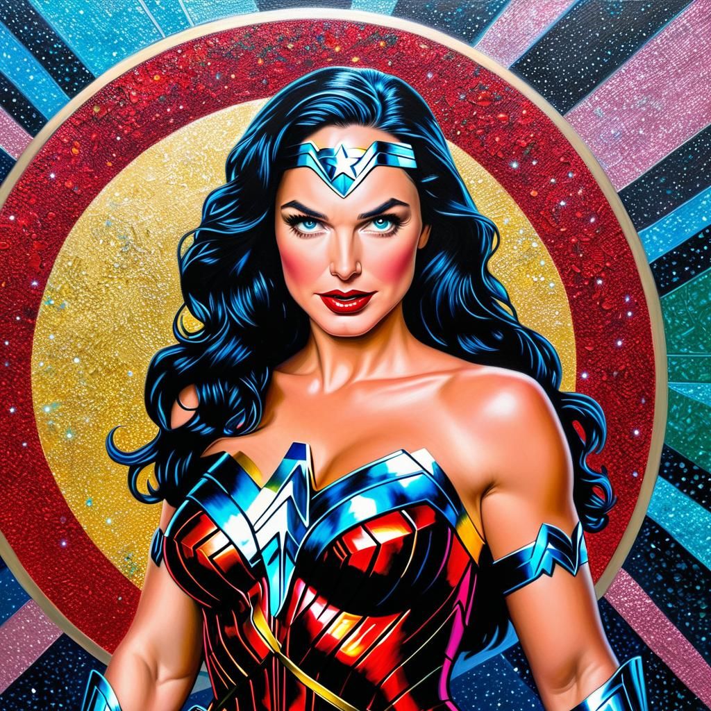 Wonder Woman: Iridescent Oil Painting in Hyperdetail
