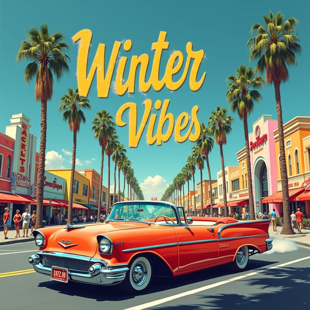 Sleek 1950s Hot Rod Cruises Sunset Boulevard