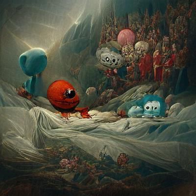 Gumball's Whimsical World in Horror Style