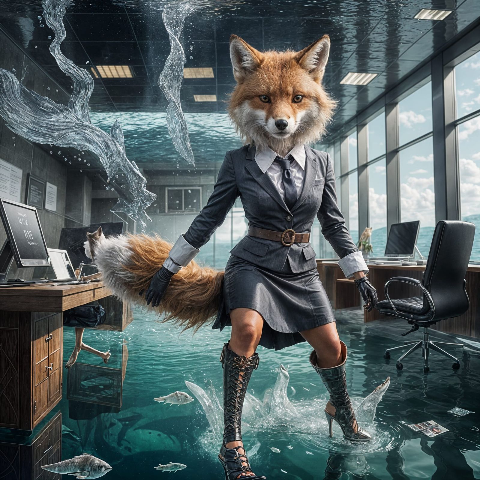 Viking Fox in Underwater Office