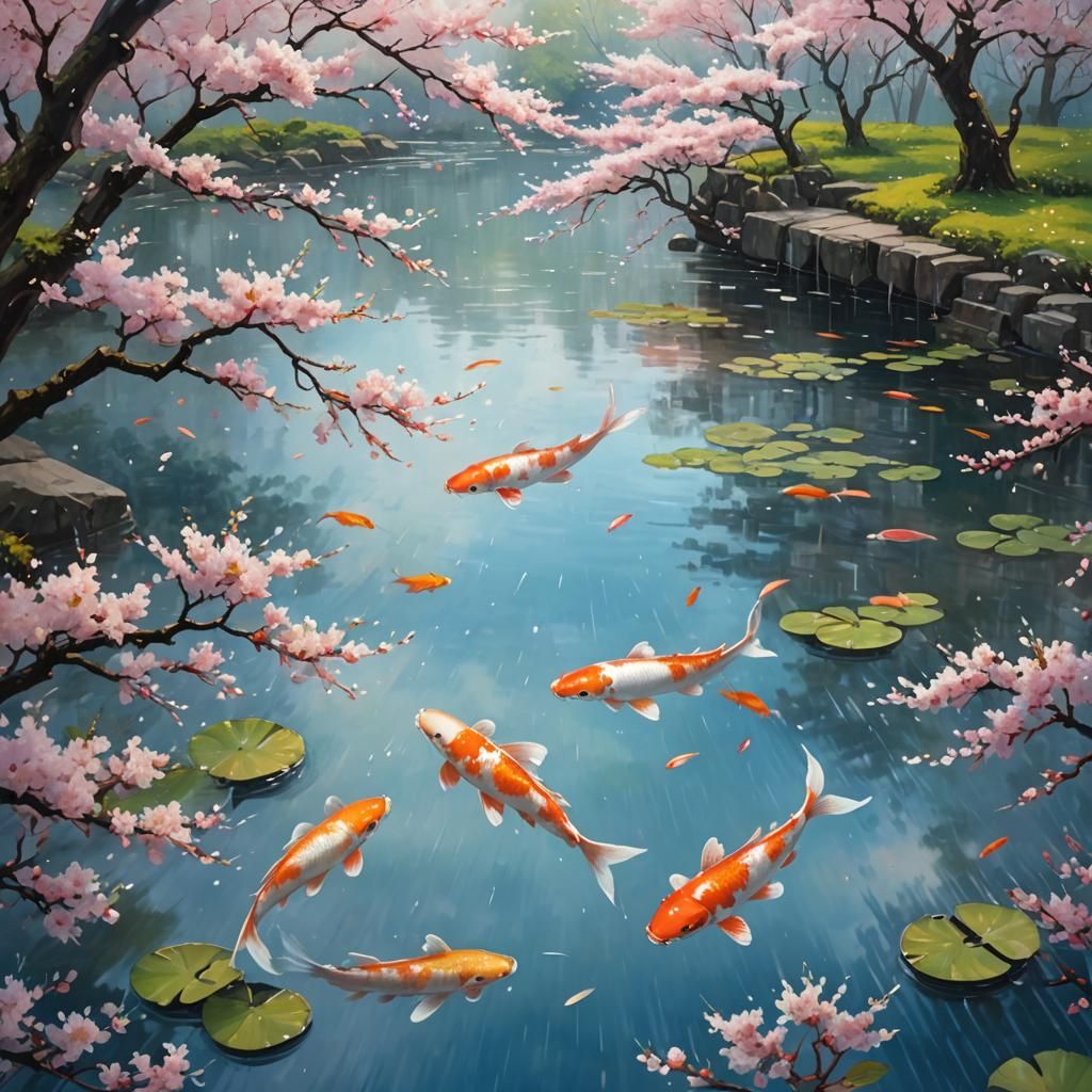 Cherry Blossoms in Japan: Impressionist Oil Painting