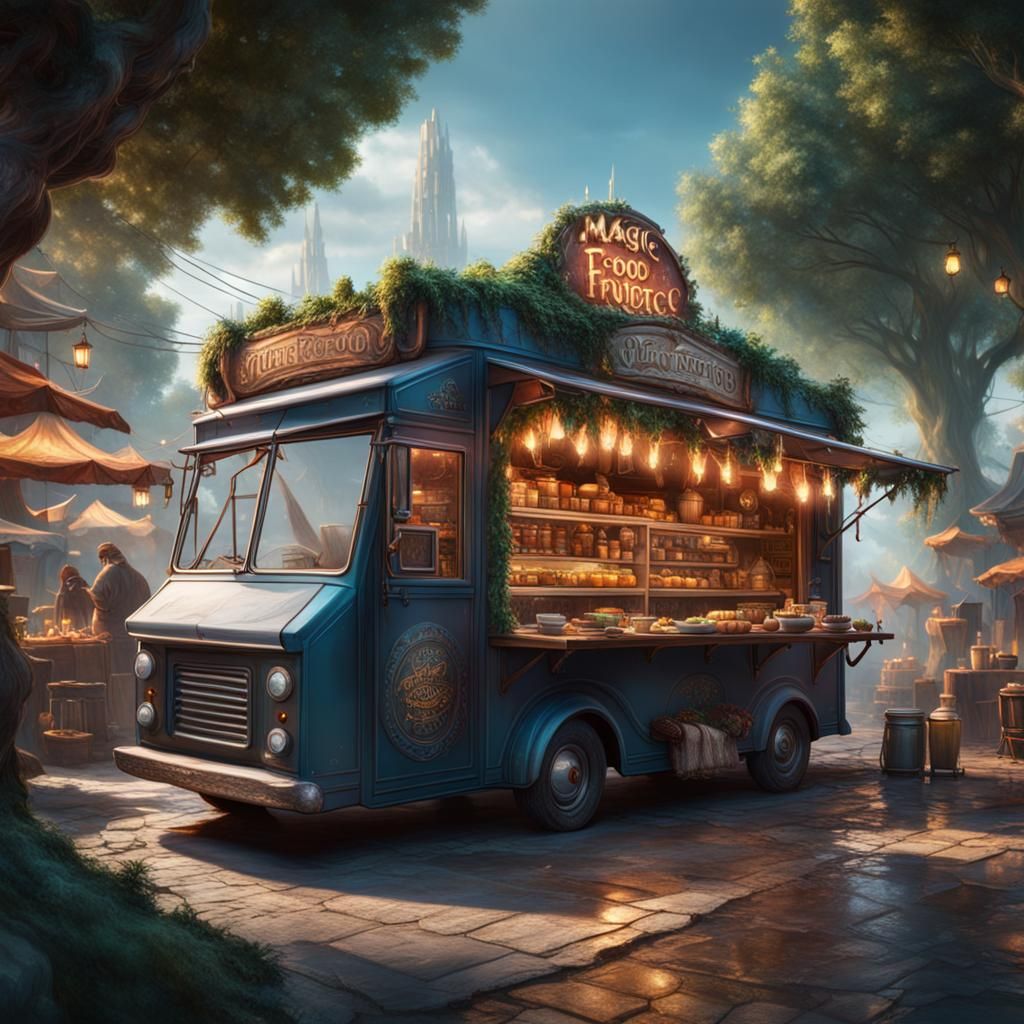 Fantastical Magic Food Truck Concept Art