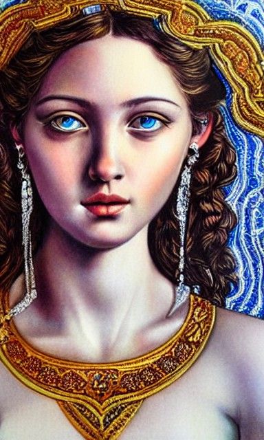 Aphrodite Portrait: Beautiful Realism Painting