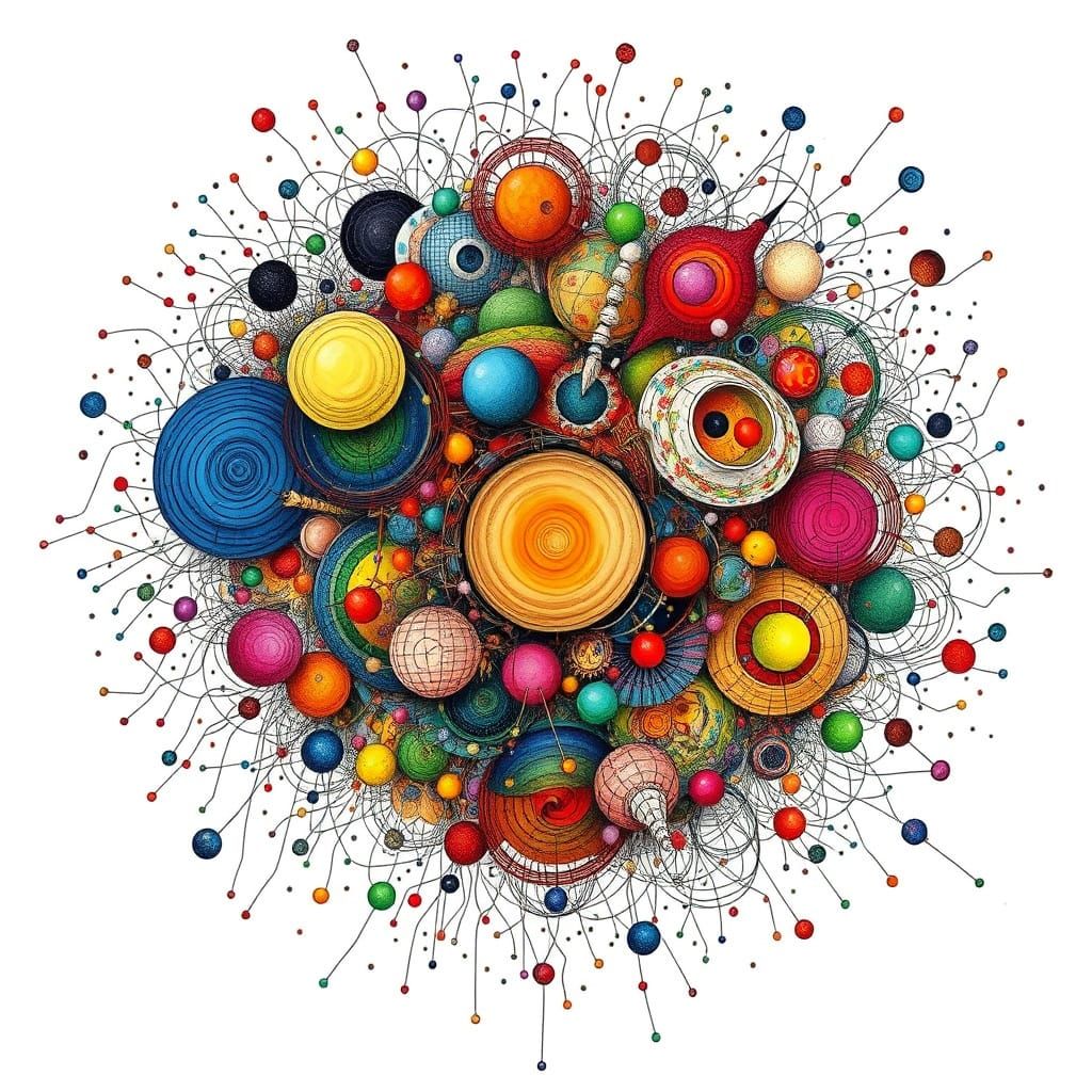 Surreal Pen Drawing in Style of Kandinsky