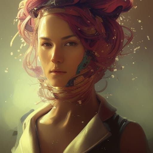 Masked Lady Portrait in Hyperdetailed Style