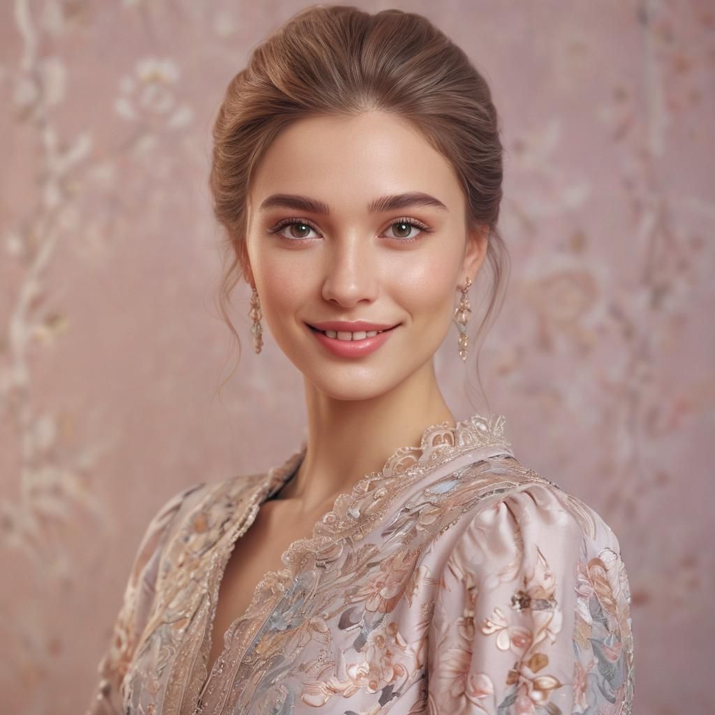 Elegant Digital Portrait with Intricate Details